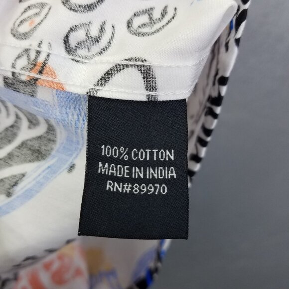 Eighty Eight Button Up Shirt Youth 18/20 Men’s S Graffiti Shirt Skull Peace Rose - Picture 11 of 15